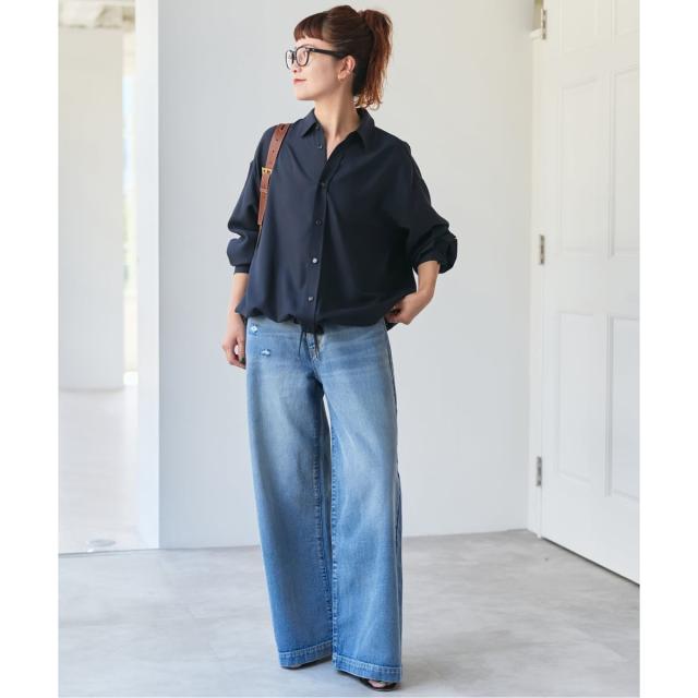 スピック＆スパン（Spick and Span）/《追加》ウールライクヘムギャザーシャツ