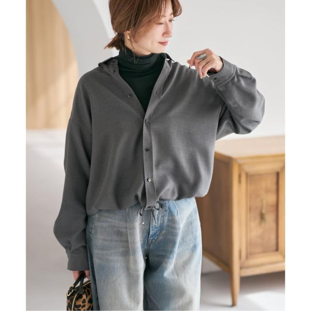 スピック＆スパン（Spick and Span）/《追加》ウールライクヘムギャザーシャツ