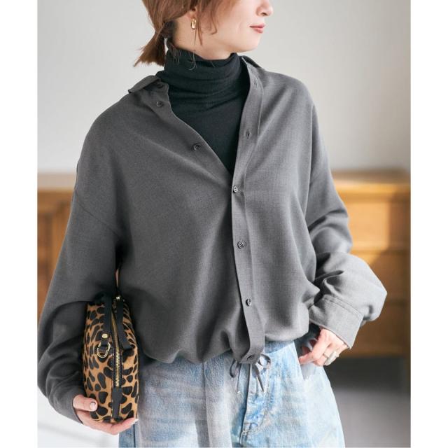 スピック＆スパン（Spick and Span）/《追加》ウールライクヘムギャザーシャツ