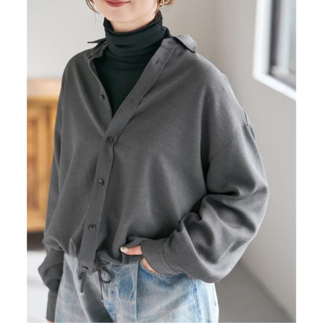 スピック＆スパン（Spick and Span）/《追加》ウールライクヘムギャザーシャツ