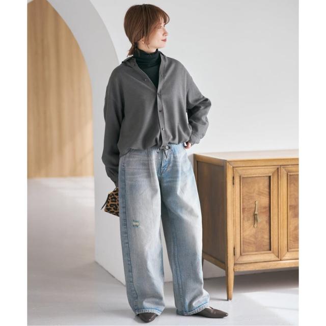 スピック＆スパン（Spick and Span）/《追加》ウールライクヘムギャザーシャツ