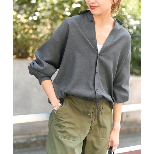 スピック＆スパン（Spick and Span）/《追加》ウールライクヘムギャザーシャツ