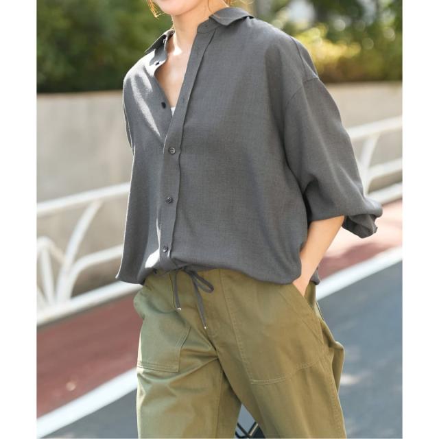 スピック＆スパン（Spick and Span）/《追加》ウールライクヘムギャザーシャツ