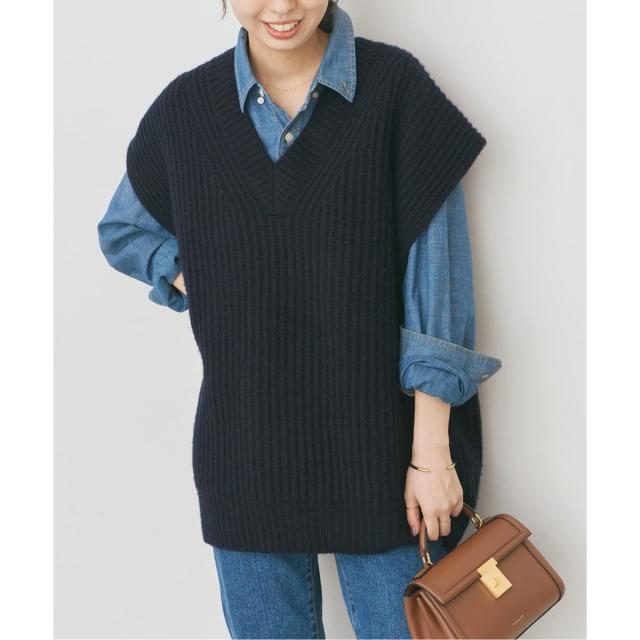 スピック＆スパン（Spick and Span）/オーバーサイズVネックニットベスト