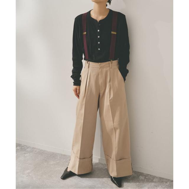 スピック&スパンHiguchi*S2WAYハイウエストパンツ　カーキ　36 スピック&スパンHiguchi*S2WAYハイウエストパンツ カーキ 36 Spick