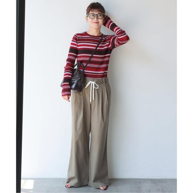 スピック＆スパン（Spick and Span）/《手洗い可》マルチボーダークルーネックニット