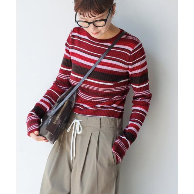 スピック＆スパン（Spick and Span）/《手洗い可》マルチボーダークルーネックニット