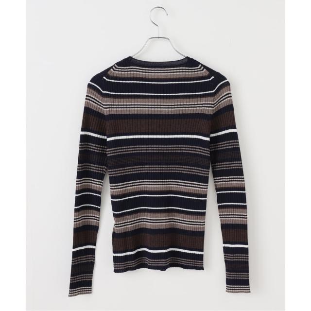 スピック＆スパン（Spick and Span）/《手洗い可》マルチボーダークルーネックニット