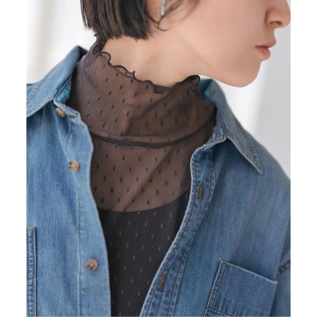 スピック＆スパン（Spick and Span）/《WEB限定 / 追加4》ドットチュールハイネックプルオーバー