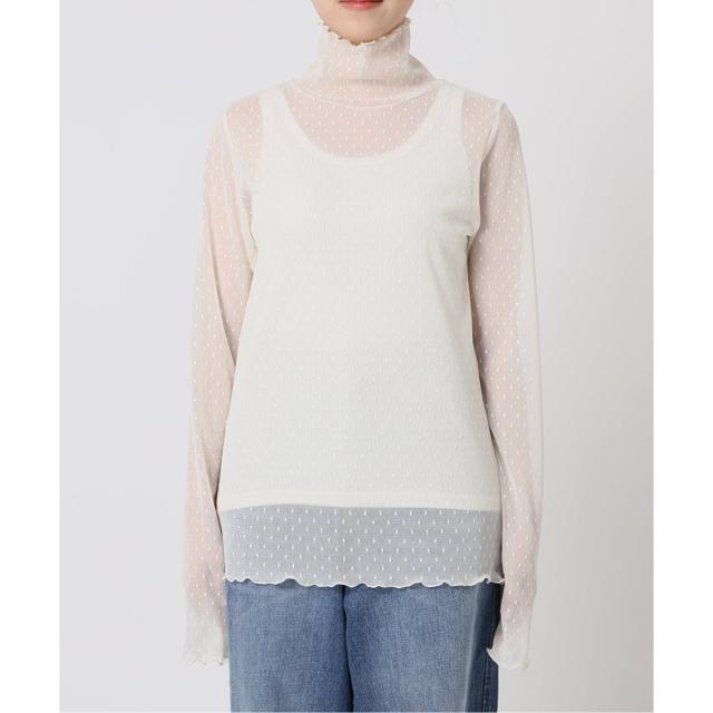スピック＆スパン（Spick and Span）/《WEB限定 / 追加4》ドットチュールハイネックプルオーバー