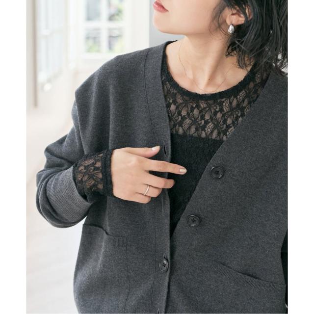 スピック＆スパン（Spick and Span）/《追加》ストレッチレースクルーネックプルオーバー