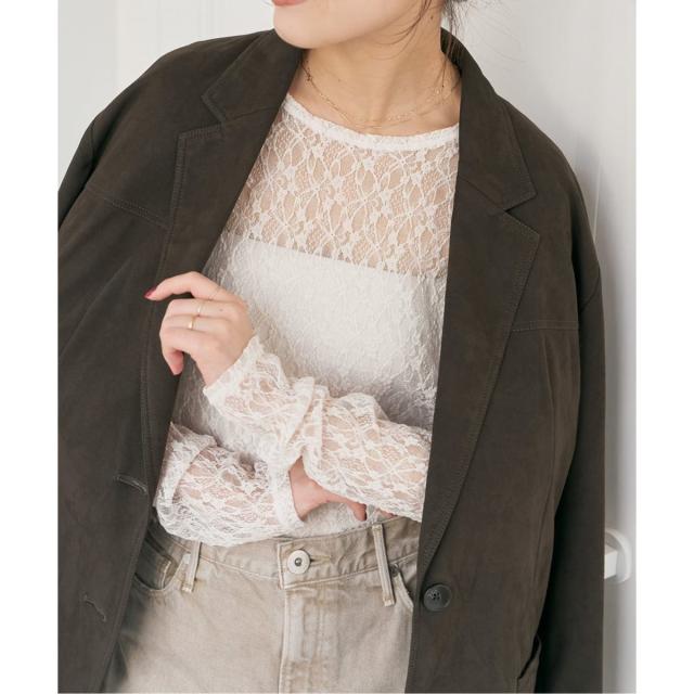 スピック＆スパン（Spick and Span）/《追加》ストレッチレースクルーネックプルオーバー