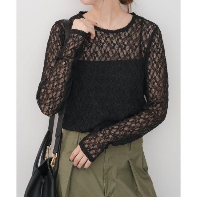 スピック＆スパン（Spick and Span）/《追加》ストレッチレースクルーネックプルオーバー