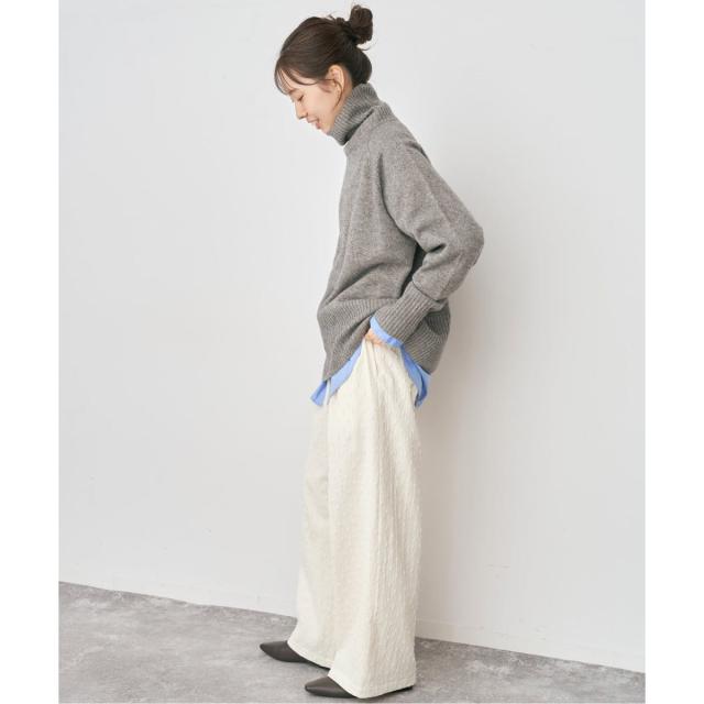 スピック＆スパン（Spick and Span）/《WEB限定》ドットジャガードイージーパンツ