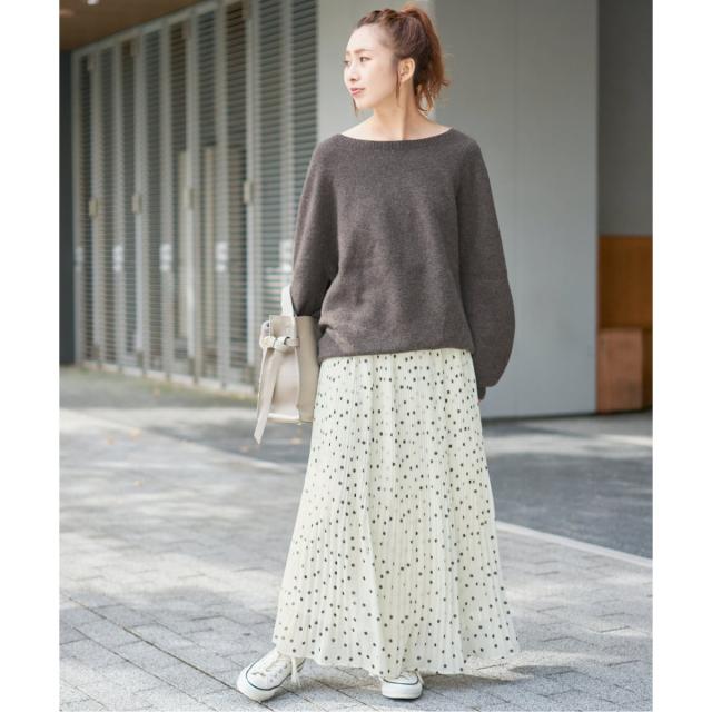 スピック＆スパン（Spick and Span）/《一部店舗+WEB限定》ドットプリーツイージースカート