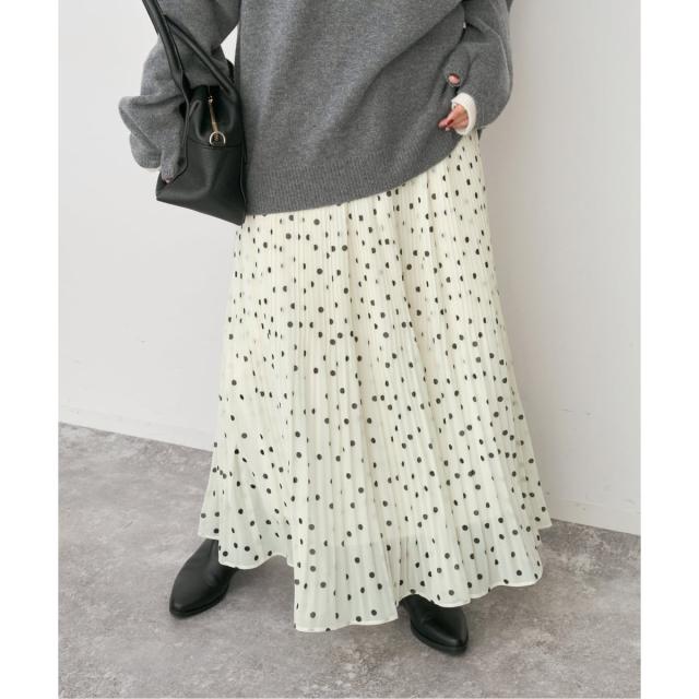 スピック＆スパン（Spick and Span）/《一部店舗+WEB限定》ドットプリーツイージースカート