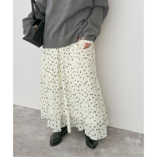 スピック＆スパン（Spick and Span）/《一部店舗+WEB限定》ドットプリーツイージースカート