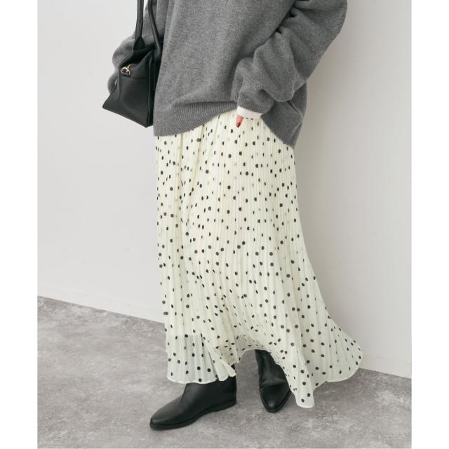 スピック＆スパン（Spick and Span）/《一部店舗+WEB限定》ドットプリーツイージースカート