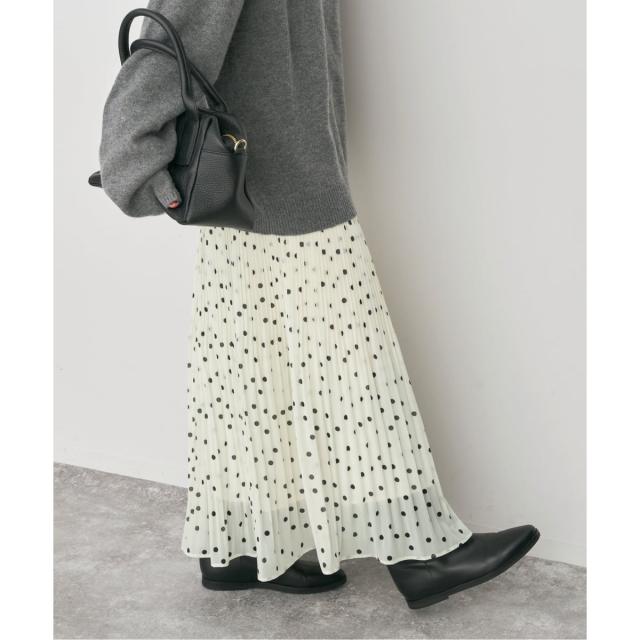 スピック＆スパン（Spick and Span）/《一部店舗+WEB限定》ドットプリーツイージースカート