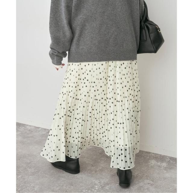 スピック＆スパン（Spick and Span）/《一部店舗+WEB限定》ドットプリーツイージースカート