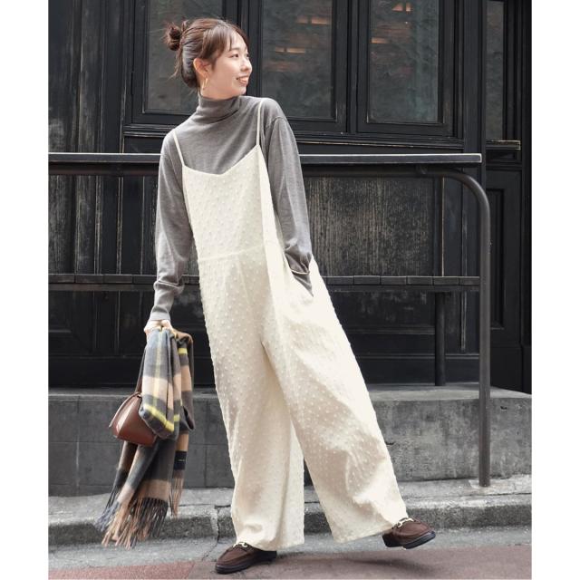 スピック＆スパン（Spick and Span）/《WEB限定》ドットジャガードサロペット