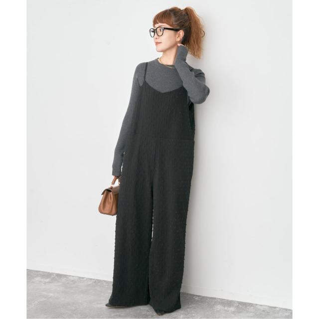 スピック＆スパン（Spick and Span）/《WEB限定》ドットジャガードサロペット