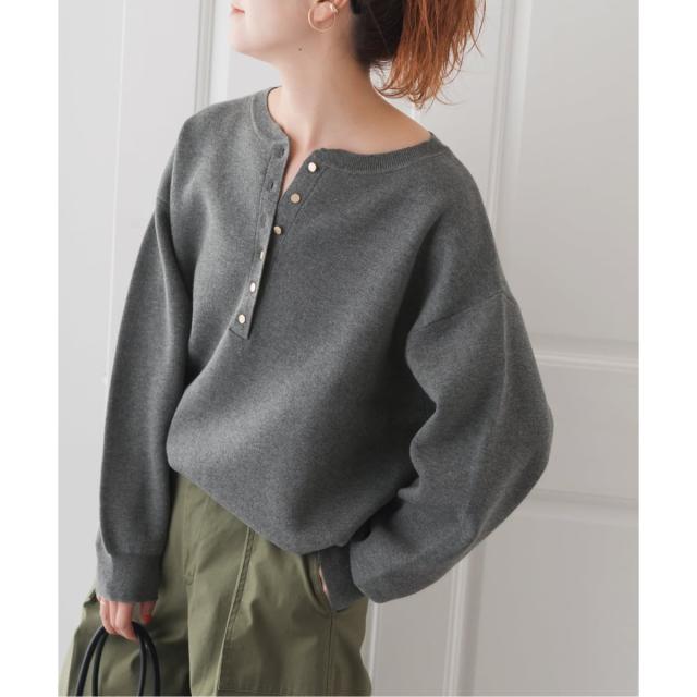 スピック＆スパン（Spick and Span）/《WEB限定カラー有り / 追加3》メタルボタンヘンリーネックニット