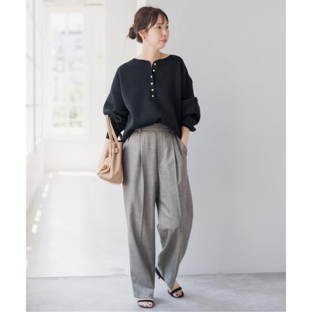 スピック＆スパン（Spick and Span）/《WEB限定カラー有り / 追加3》メタルボタンヘンリーネックニット