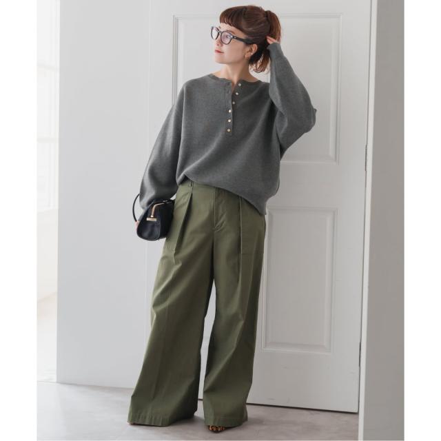 スピック＆スパン（Spick and Span）/《WEB限定カラー有り / 追加3》メタルボタンヘンリーネックニット