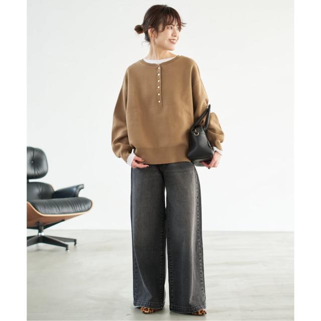 スピック＆スパン（Spick and Span）/《WEB限定カラー有り / 追加3》メタルボタンヘンリーネックニット