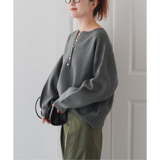 スピック＆スパン（Spick and Span）/《WEB限定カラー有り / 追加3》メタルボタンヘンリーネックニット