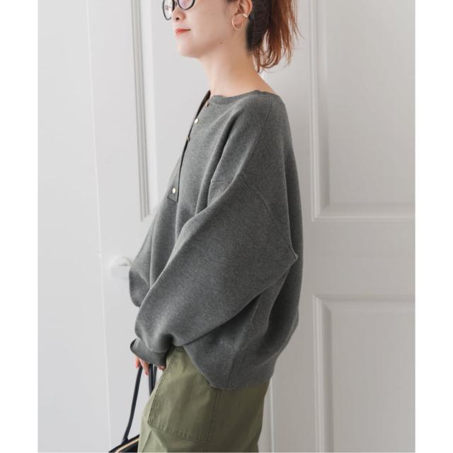 スピック＆スパン（Spick and Span）/《WEB限定カラー有り / 追加3》メタルボタンヘンリーネックニット