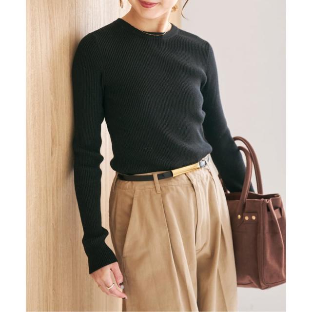 スピック＆スパン（Spick and Span）/《WEB限定 / 追加》ウォッシャブル クルーネックリブニット