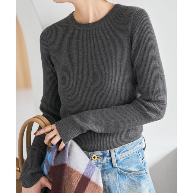 スピック＆スパン（Spick and Span）/《WEB限定 / 追加》ウォッシャブル クルーネックリブニット