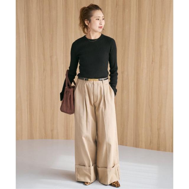 スピック＆スパン（Spick and Span）/《WEB限定 / 追加》ウォッシャブル クルーネックリブニット