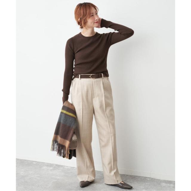 スピック＆スパン（Spick and Span）/《WEB限定 / 追加》ウォッシャブル クルーネックリブニット