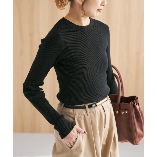 スピック＆スパン（Spick and Span）/《WEB限定 / 追加》ウォッシャブル クルーネックリブニット