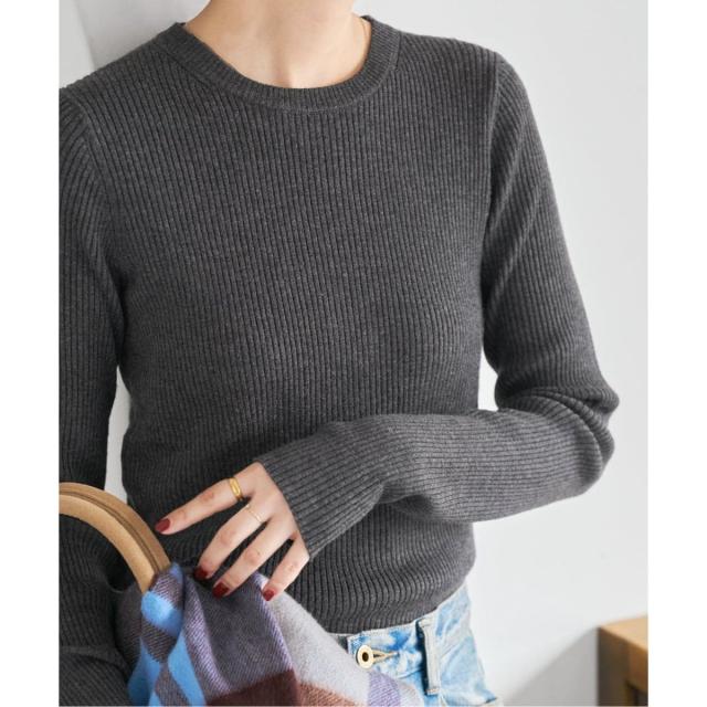 スピック＆スパン（Spick and Span）/《WEB限定 / 追加》ウォッシャブル クルーネックリブニット