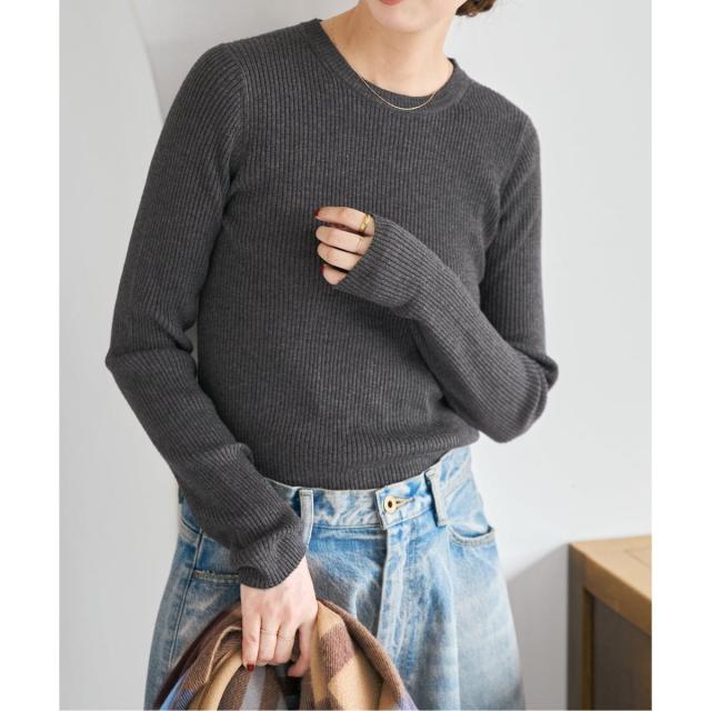 スピック＆スパン（Spick and Span）/《WEB限定 / 追加》ウォッシャブル クルーネックリブニット