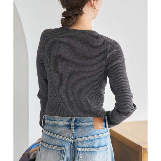 スピック＆スパン（Spick and Span）/《WEB限定 / 追加》ウォッシャブル クルーネックリブニット