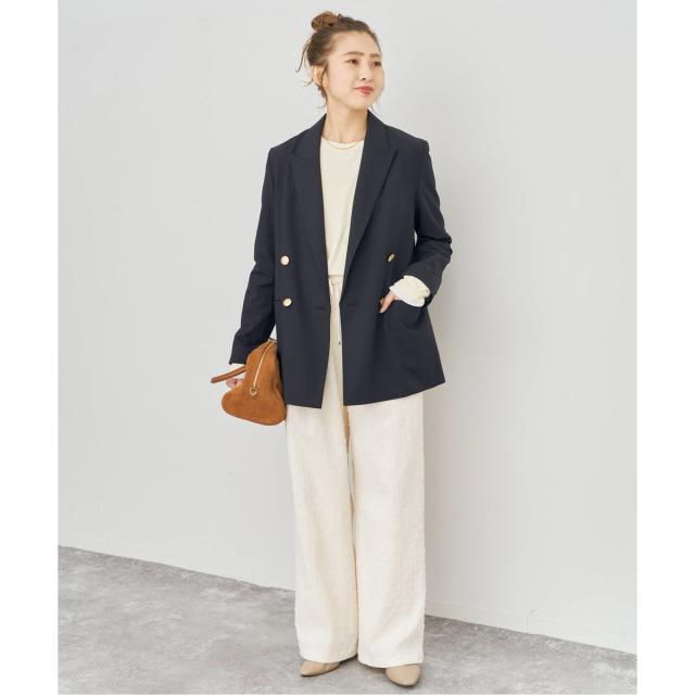 スピック＆スパン（Spick and Span）/《新色有り / 追加予約》プレーンウィーブダブルブレストジャケット