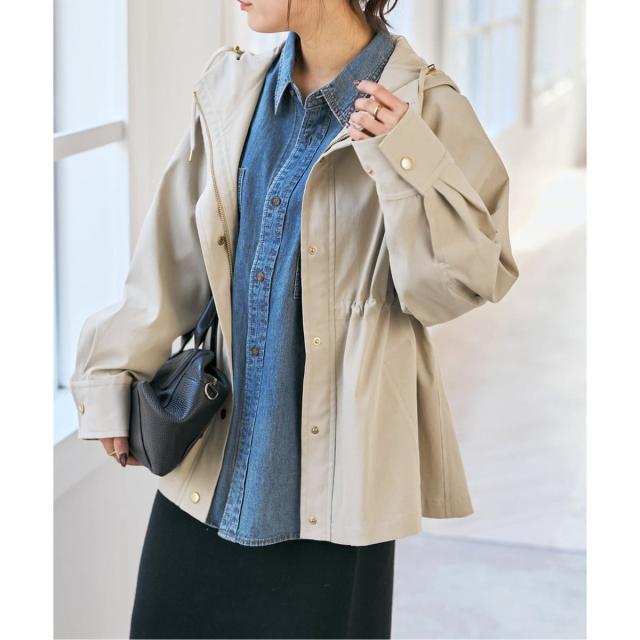 スピック＆スパン（Spick and Span）/《予約》撥水ツイルフーディーブルゾン