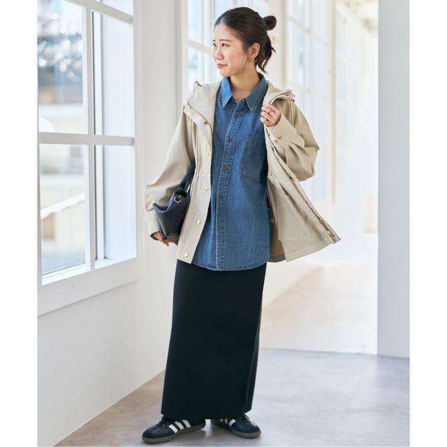 スピック＆スパン（Spick and Span）/《予約》撥水ツイルフーディーブルゾン