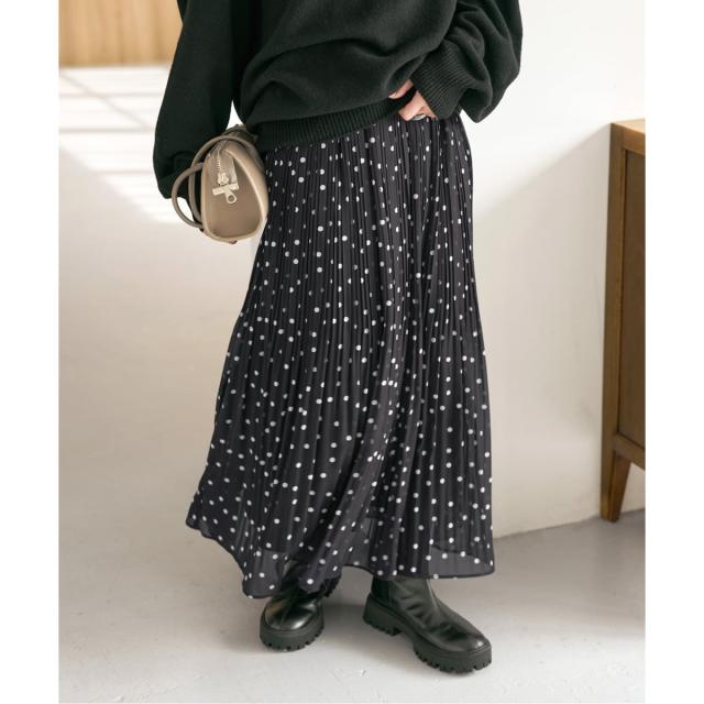 スピック＆スパン（Spick and Span）/《WEB限定 / 追加予約》ドットプリーツイージースカート