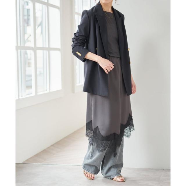 スピック＆スパン（Spick and Span）/《予約》レースサテンスカート