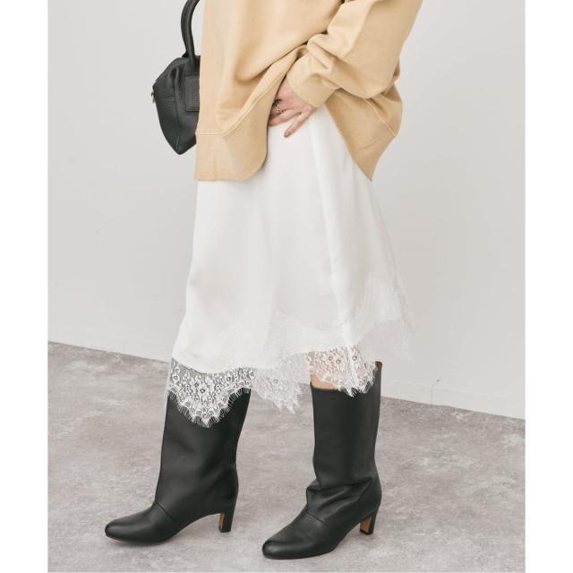 スピック＆スパン（Spick and Span）/《予約》レースサテンスカート