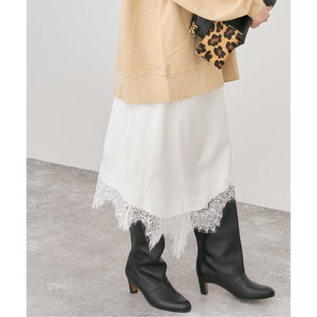 スピック＆スパン（Spick and Span）/《予約》レースサテンスカート