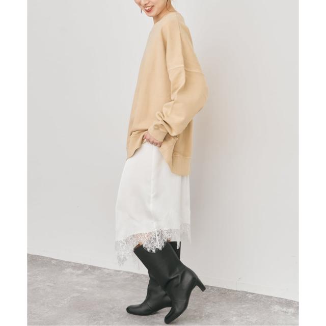 スピック＆スパン（Spick and Span）/《予約》レースサテンスカート