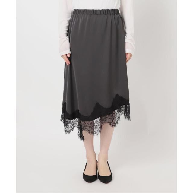 スピック＆スパン（Spick and Span）/《予約》レースサテンスカート