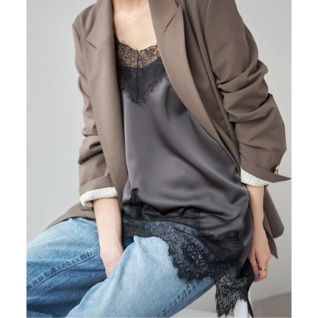 スピック＆スパン（Spick and Span）/《予約》レースサテンチュニックキャミソール